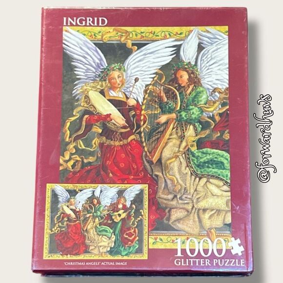 Christmas Angels Glitter Jigsaw Puzzle – 1000 Pieces - Picture 1 of 8